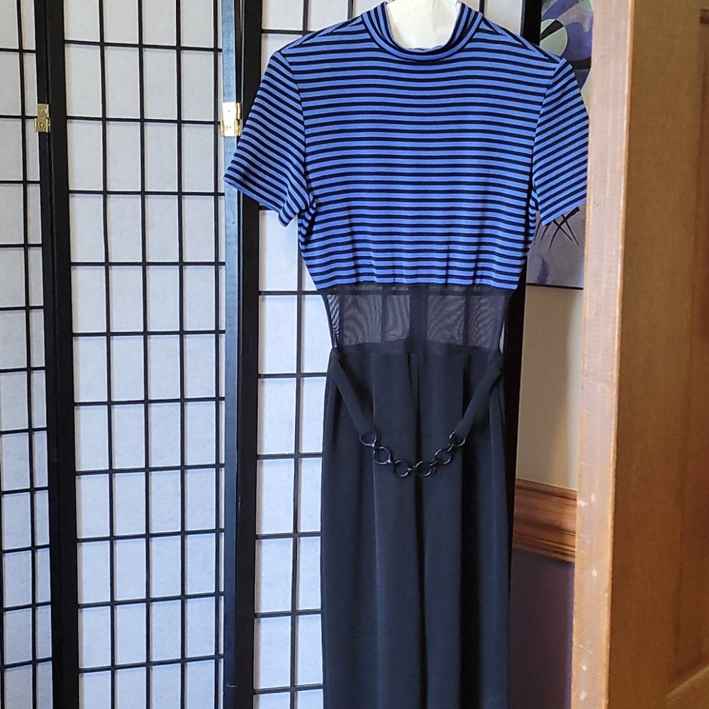 Striped blue/black jumpsuit